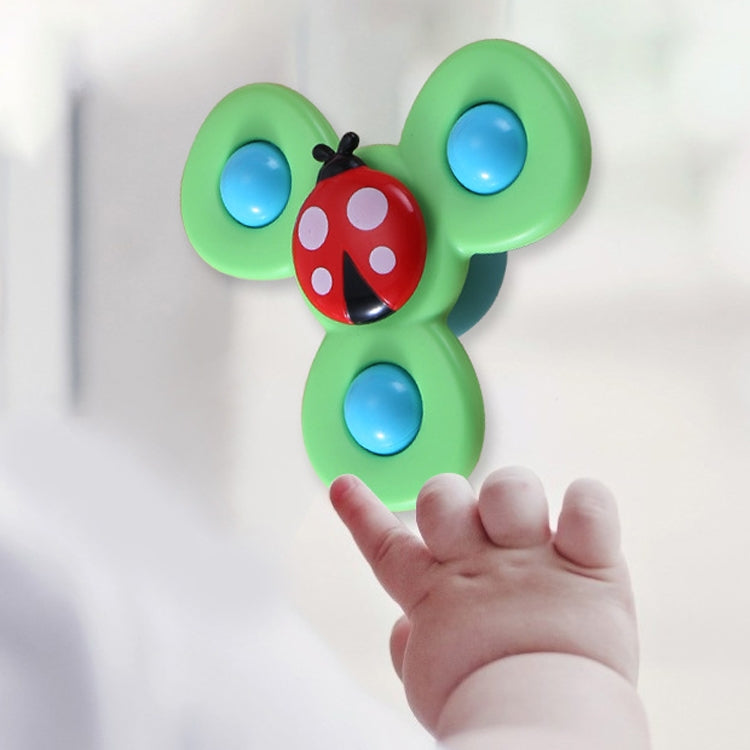 3 In 1 Fingertip Spinner Baby Rattle สามสีแมลง Sucker เปิดและเปิดสนุกของเล่นเด็กอาบน้ำ, Fingertip Spinner