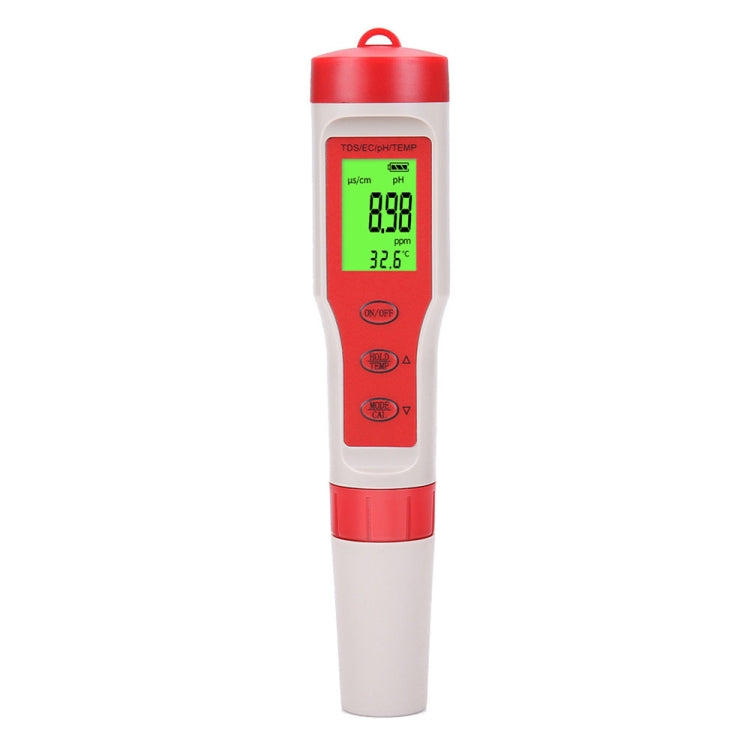 ปากกาทดสอบ PH/TDS/EC/TEMP แบบพกพา 4-in-1 ปากกาทดสอบคุณภาพน้ำแบบมัลติฟังก์ชั่น, 4-in-1 Test Pen