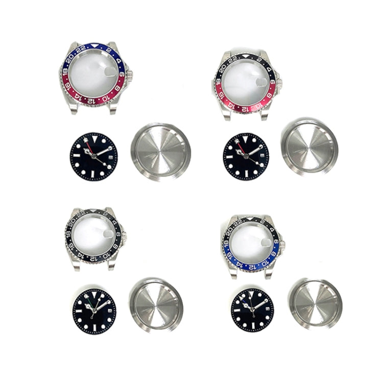 สำหรับETA2836/Pearl 3804 การเคลื่อนไหว 867 GMTนาฬิกาอุปกรณ์เสริม 40 มม.สแตนเลสสตีล, Blue Red, Black Blue, Black Red, Black