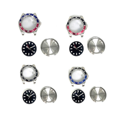 สำหรับETA2836/Pearl 3804 การเคลื่อนไหว 867 GMTนาฬิกาอุปกรณ์เสริม 40 มม.สแตนเลสสตีล, Blue Red, Black Blue, Black Red, Black