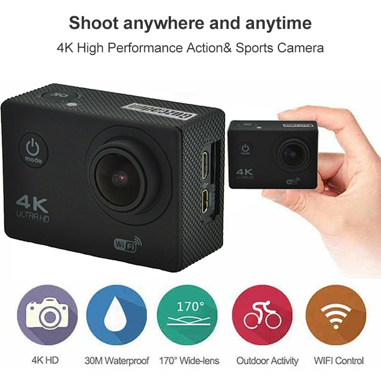 WIFI กล้องถ่ายภาพกันน้ำขี่จักรยาน 4K กล้อง Ultra ดำน้ำ 60PFS kamera หมวกกันน็อคจักรยานกีฬาใต้น้ำ 1080P กล้อง