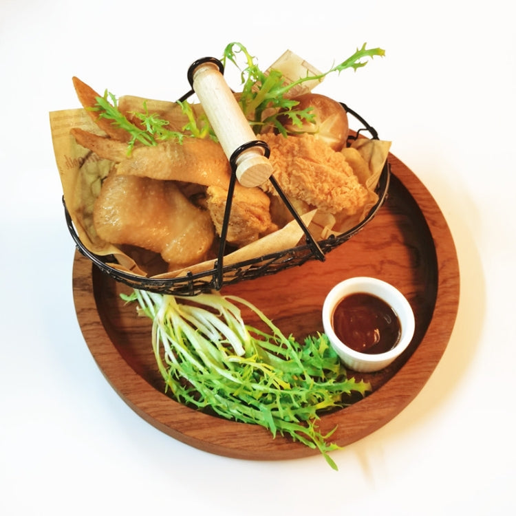 Wrought Iron ผลไม้แบบพกพาตะกร้าขนมปัง French Fries ทอดขนมตะกร้าแบบพกพา, Double Cup Egg-shaped, Double Cup Round, Single Cup Boat, Square Short Basket, Rectangular Short Basket, Large Round Wire, Small Round Wire, Large Messy Wire, Small Messy Wire