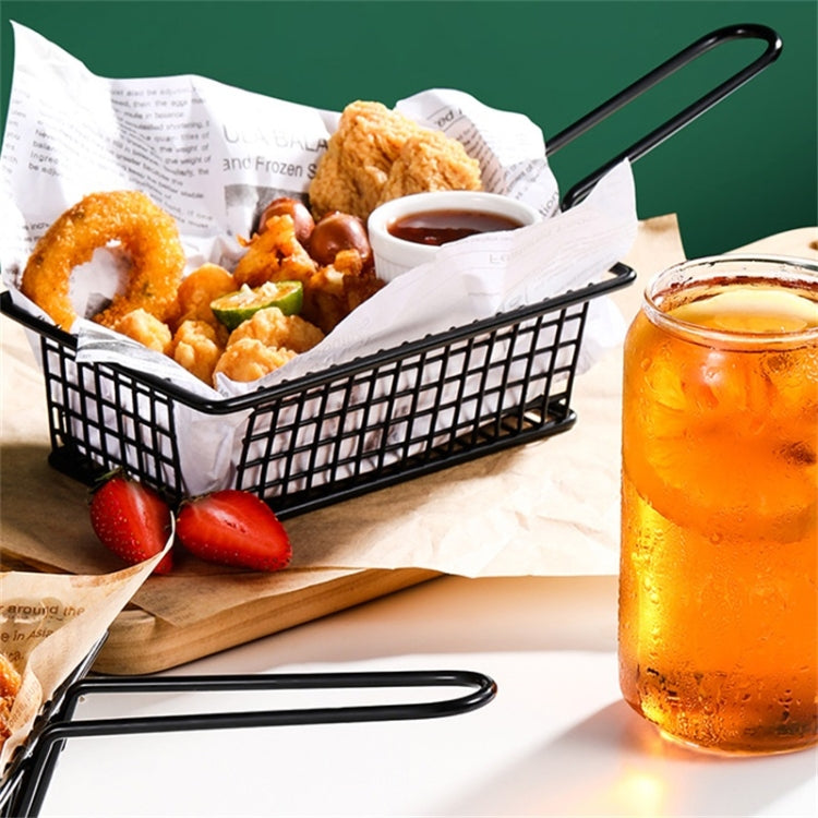 Wrought Iron ผลไม้แบบพกพาตะกร้าขนมปัง French Fries ทอดขนมตะกร้าแบบพกพา, Double Cup Egg-shaped, Double Cup Round, Single Cup Boat, Square Short Basket, Rectangular Short Basket, Large Round Wire, Small Round Wire, Large Messy Wire, Small Messy Wire