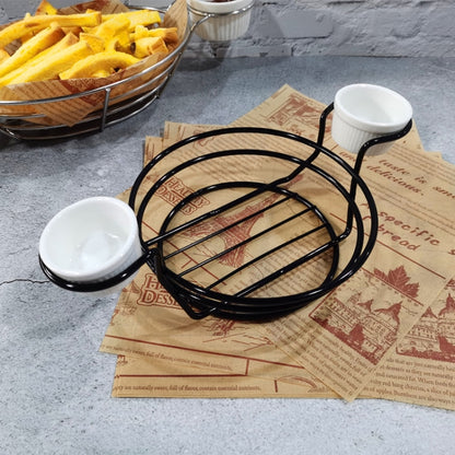 Wrought Iron ผลไม้แบบพกพาตะกร้าขนมปัง French Fries ทอดขนมตะกร้าแบบพกพา, Double Cup Egg-shaped, Double Cup Round, Single Cup Boat, Square Short Basket, Rectangular Short Basket, Large Round Wire, Small Round Wire, Large Messy Wire, Small Messy Wire