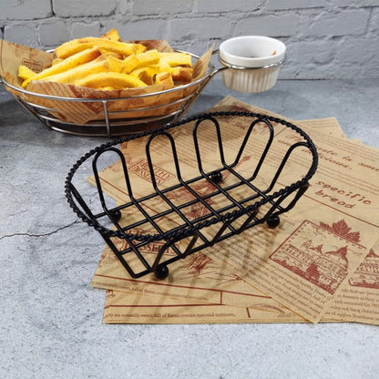 Wrought Iron ผลไม้แบบพกพาตะกร้าขนมปัง French Fries ทอดขนมตะกร้าแบบพกพา, Double Cup Egg-shaped, Double Cup Round, Single Cup Boat, Square Short Basket, Rectangular Short Basket, Large Round Wire, Small Round Wire, Large Messy Wire, Small Messy Wire