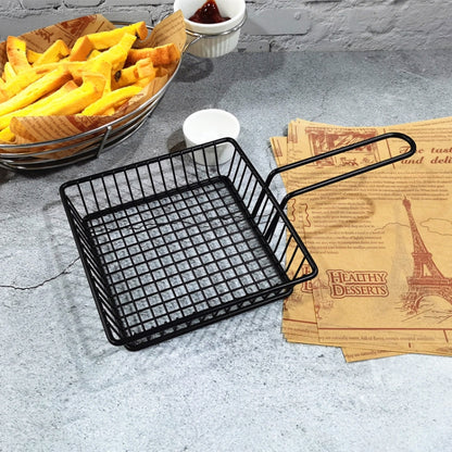 Wrought Iron ผลไม้แบบพกพาตะกร้าขนมปัง French Fries ทอดขนมตะกร้าแบบพกพา, Double Cup Egg-shaped, Double Cup Round, Single Cup Boat, Square Short Basket, Rectangular Short Basket, Large Round Wire, Small Round Wire, Large Messy Wire, Small Messy Wire