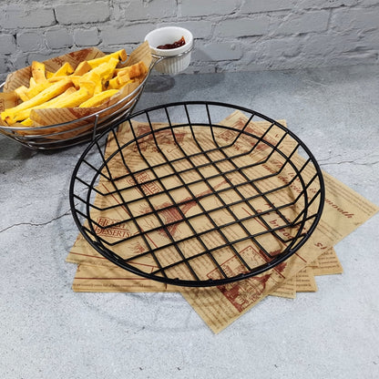 Wrought Iron ผลไม้แบบพกพาตะกร้าขนมปัง French Fries ทอดขนมตะกร้าแบบพกพา, Double Cup Egg-shaped, Double Cup Round, Single Cup Boat, Square Short Basket, Rectangular Short Basket, Large Round Wire, Small Round Wire, Large Messy Wire, Small Messy Wire