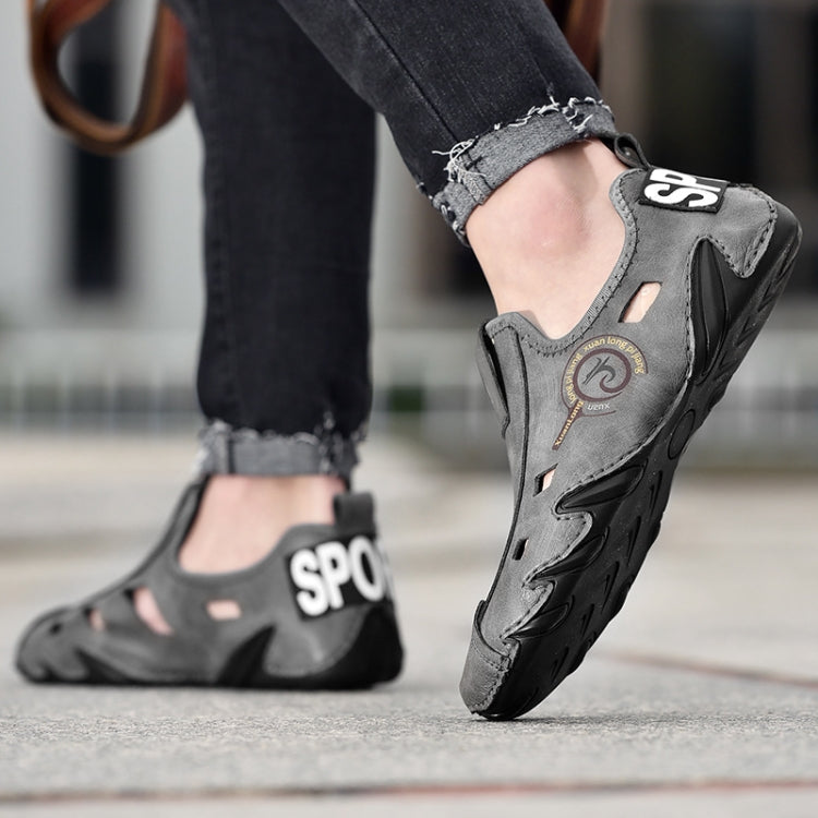 รองเท้าผ้าใบผู้ชายขนาดใหญ่ Soft Sole Lazy Hollow รองเท้าหนัง All-Match Peas รองเท้า, 48