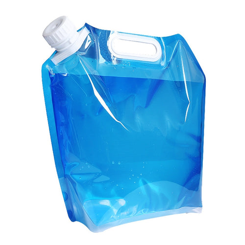 ถุงน้ำ PE สำหรับแบบพกพาพับเก็บน้ำยกกระเป๋าสำหรับ Camping Hiking Survival Hydration Storage กระเพาะปัสสาวะ, 10L(Blue)