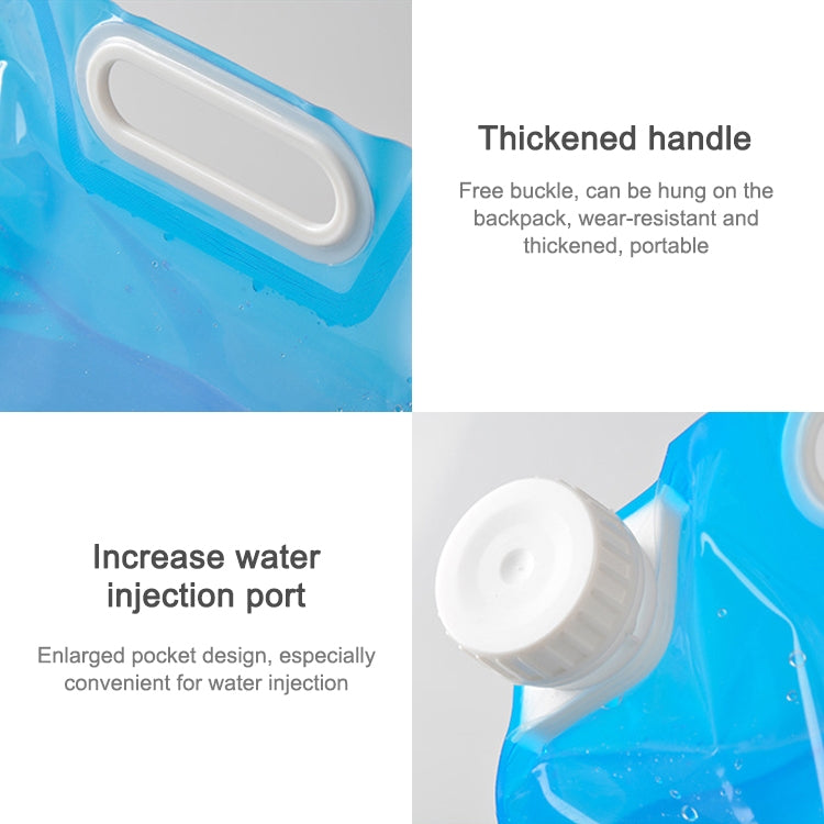 ถุงน้ำ PE สำหรับแบบพกพาพับเก็บน้ำยกกระเป๋าสำหรับ Camping Hiking Survival Hydration Storage กระเพาะปัสสาวะ, 10L(Blue)