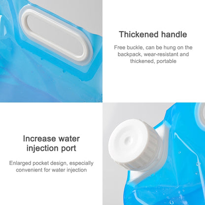 ถุงน้ำ PE สำหรับแบบพกพาพับเก็บน้ำยกกระเป๋าสำหรับ Camping Hiking Survival Hydration Storage กระเพาะปัสสาวะ, 10L(Blue)