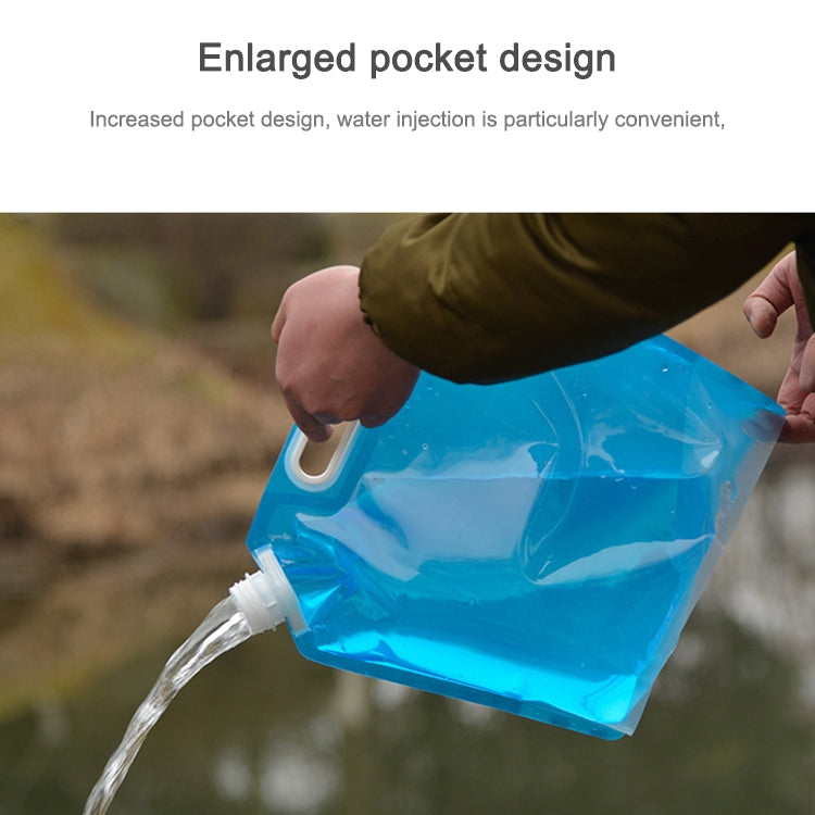 ถุงน้ำ PE สำหรับแบบพกพาพับเก็บน้ำยกกระเป๋าสำหรับ Camping Hiking Survival Hydration Storage กระเพาะปัสสาวะ, 10L(Blue)
