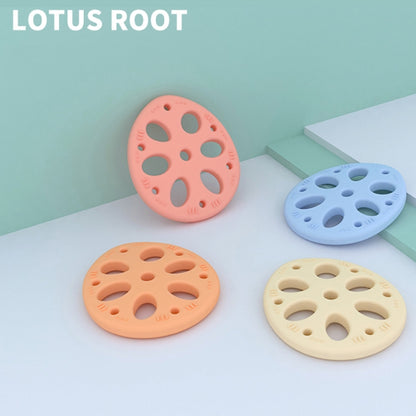 M010093 4 PCSซิลิโคนLotus Rootเม็ดเด็กSoothing Teetherเด็กMolarsของเล่นแม่และเด็กอุปกรณ์, Pink, Yellow, Blue, Beige, Pink With Lanyard, Yellow With Lanyard, Blue With Lanyard, Beige With Lanyard