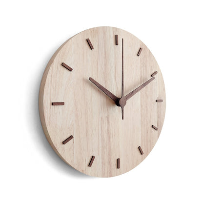 นาฬิกาแขวนไม้ทึบห้องนั่งเล่นในบ้านนาฬิกาแขวนนาฬิกาตกแต่ง, Solid Wooden Wall Clock