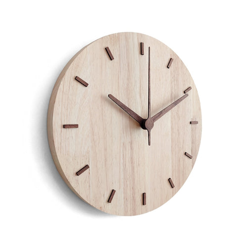 นาฬิกาแขวนไม้ทึบห้องนั่งเล่นในบ้านนาฬิกาแขวนนาฬิกาตกแต่ง, Solid Wooden Wall Clock