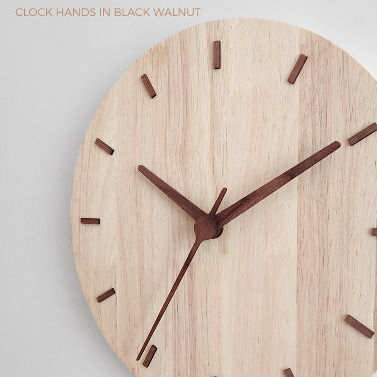 นาฬิกาแขวนไม้ทึบห้องนั่งเล่นในบ้านนาฬิกาแขวนนาฬิกาตกแต่ง, Solid Wooden Wall Clock