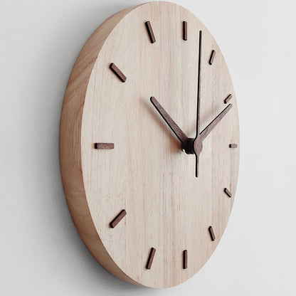 นาฬิกาแขวนไม้ทึบห้องนั่งเล่นในบ้านนาฬิกาแขวนนาฬิกาตกแต่ง, Solid Wooden Wall Clock
