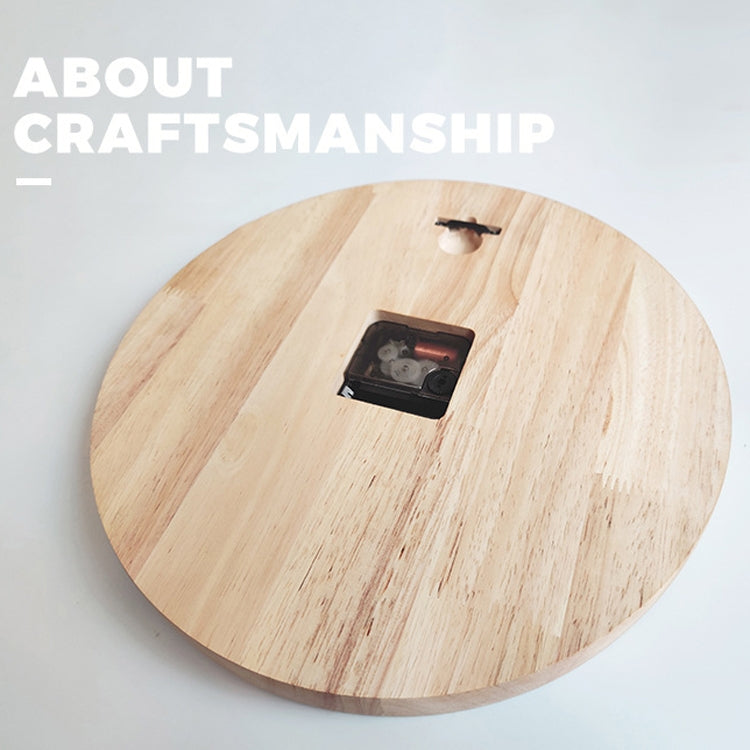 นาฬิกาแขวนไม้ทึบห้องนั่งเล่นในบ้านนาฬิกาแขวนนาฬิกาตกแต่ง, Solid Wooden Wall Clock