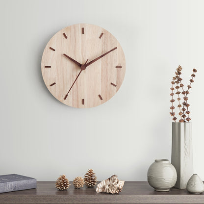 นาฬิกาแขวนไม้ทึบห้องนั่งเล่นในบ้านนาฬิกาแขวนนาฬิกาตกแต่ง, Solid Wooden Wall Clock