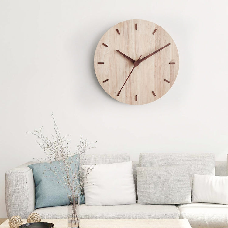 นาฬิกาแขวนไม้ทึบห้องนั่งเล่นในบ้านนาฬิกาแขวนนาฬิกาตกแต่ง, Solid Wooden Wall Clock