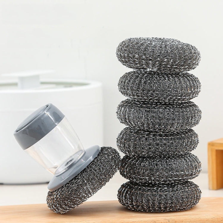 3 ชิ้นมัลติฟังก์ชั่ Push-Type แปรงทำความสะอาดครัวผงซักฟอกของเหลวอัตโนมัตินอกจากนี้แปรงล้างจาน, Steel Ball Pot Brush, PET Pot Brush