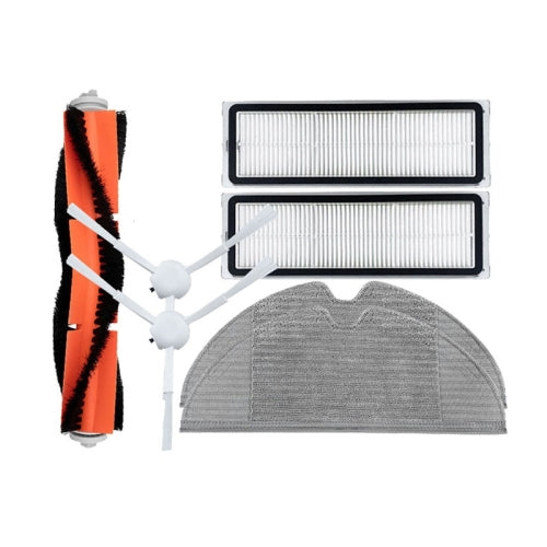 อุปกรณ์เสริมหุ่นยนต์กวาดสำหรับ Xiaomi Mijia 1C ข้อมูลจำเพาะ:, 7 in 1, 2 Side Brush Black, Wipes