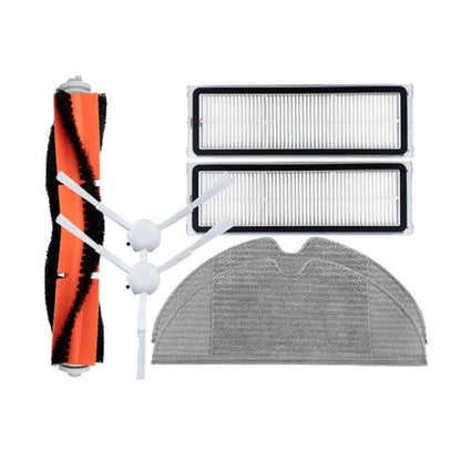 อุปกรณ์เสริมหุ่นยนต์กวาดสำหรับ Xiaomi Mijia 1C ข้อมูลจำเพาะ:, 7 in 1, 2 Side Brush Black, Wipes