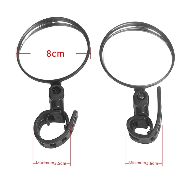 2 ชิ้นสำหรับ Xiaomi สกูตเตอร์กระจกมองหลังกระจกจักรยาน, Round, Oval