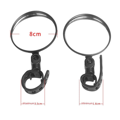 2 ชิ้นสำหรับ Xiaomi สกูตเตอร์กระจกมองหลังกระจกจักรยาน, Round, Oval