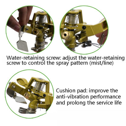 สปริงเกลอร์สนามหญ้าหมุนสวนโลหะผสมสังกะสีสปริงเกลอร์โยกการเกษตร, Rotating Lawn Sprinklers