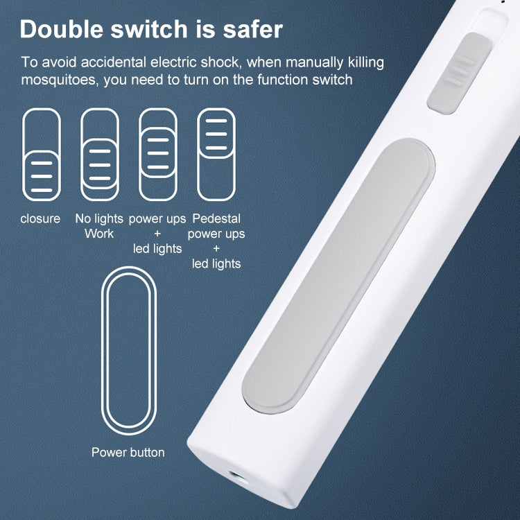 ไม้ตียุงไฟฟ้า เครื่องกำจัดยุง เครื่องกำจัดยุงไฟฟ้าแบบชาร์จ USB แบบสองในหนึ่งเดียวในครัวเรือน, LEDx6 Gray (Base Charging), LEDx6 Purple (Base Charging), LEDx10 Gray (Base Charging), LEDx10 Purple (Base Charging)