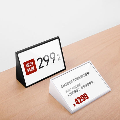 10 PCS อะคริลิคสามเหลี่ยมราคาโต๊ะนักเรียนที่นั่ง Board, 7.4x10.5cm (White), 7.4x5.3cm (Black), 7.4x10.5cm (Black)