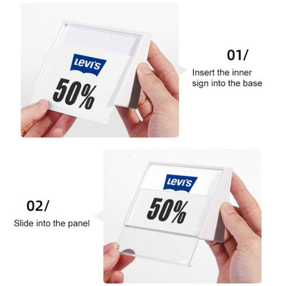10 PCS อะคริลิคสามเหลี่ยมราคาโต๊ะนักเรียนที่นั่ง Board, 7.4x10.5cm (White), 7.4x5.3cm (Black), 7.4x10.5cm (Black)
