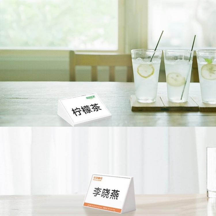 10 PCS อะคริลิคสามเหลี่ยมราคาโต๊ะนักเรียนที่นั่ง Board, 7.4x10.5cm (White), 7.4x5.3cm (Black), 7.4x10.5cm (Black)