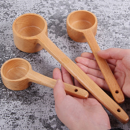ช้อนไม้ด้ามยาวช้อนปรุงรสช้อนขนมหวานกาแฟช้อนชานม, Seasoning Spoon Small, Seasoning Spoon Medium, Seasoning Spoon Large