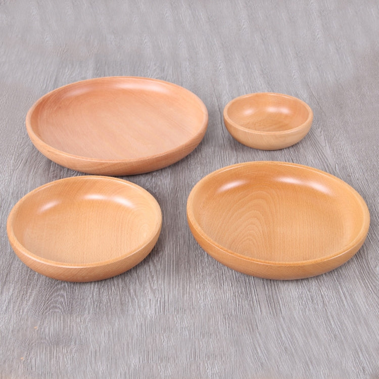 จานผลไม้ทรงกลมชามสลัดไม้หนาผลไม้แห้งผลไม้จานซูชิ, 15cm, 20cm, 25cm, 30cm