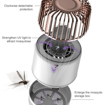 เครื่องกำจัดยุงด้วยแสง USB Photocatalyst เครื่องกำจัดยุงไฟฟ้าแบบสองในหนึ่งเดียว, White Gold  (Electric Shock + Suction), White (Electric Shock)
