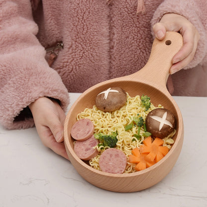 ชามบะหมี่กึ่งสำเร็จรูป ชามกิมจิไม้ ชามสลัดผลไม้ ชามไม้พร้อมที่จับ, Small