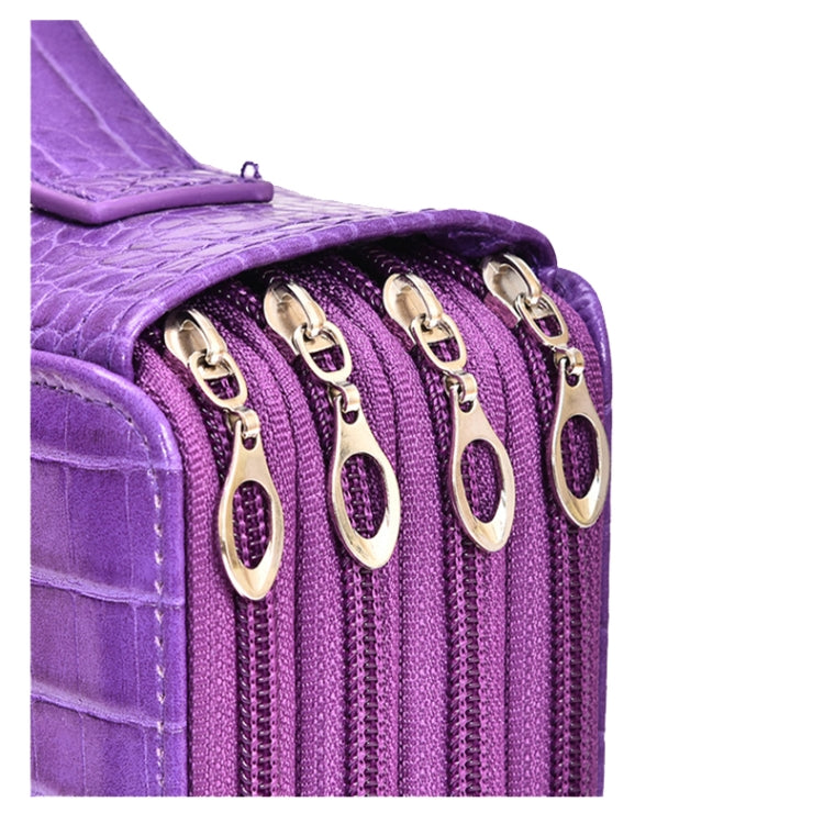 200 หลุมภาพวาดศิลปะปากกากระเป๋าขนาดใหญ่จระเข้รูปแบบ PU กระเป๋าดินสอ, Black, Purple, Brown, Sapphire, Gray, Khaki Rose, Blue Rose, Green Rose, Pink Rose, Rose Red, Lake Blue