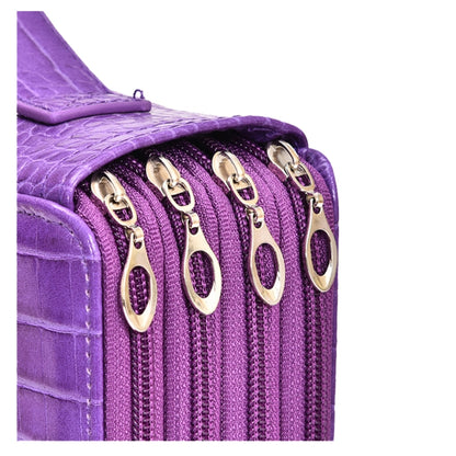 200 หลุมภาพวาดศิลปะปากกากระเป๋าขนาดใหญ่จระเข้รูปแบบ PU กระเป๋าดินสอ, Black, Purple, Brown, Sapphire, Gray, Khaki Rose, Blue Rose, Green Rose, Pink Rose, Rose Red, Lake Blue