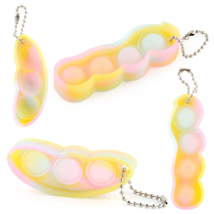 พวงกุญแจพัดลมฟองนิ้วบีบอัด 3 คู่กดของเล่นบีบนิ้วระบาย, Bubble Fan Keychain