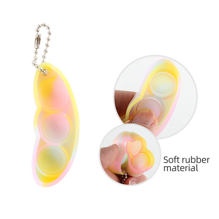 พวงกุญแจพัดลมฟองนิ้วบีบอัด 3 คู่กดของเล่นบีบนิ้วระบาย, Bubble Fan Keychain