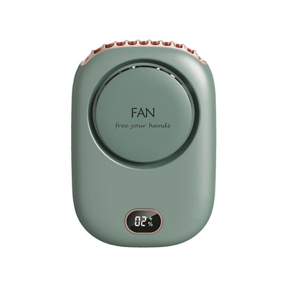 DQ203 พัดลมห้อยคอแบบขี้เกียจ USB Mini Desktop พัดลมลมขนาดใหญ่, White, Pink, Green