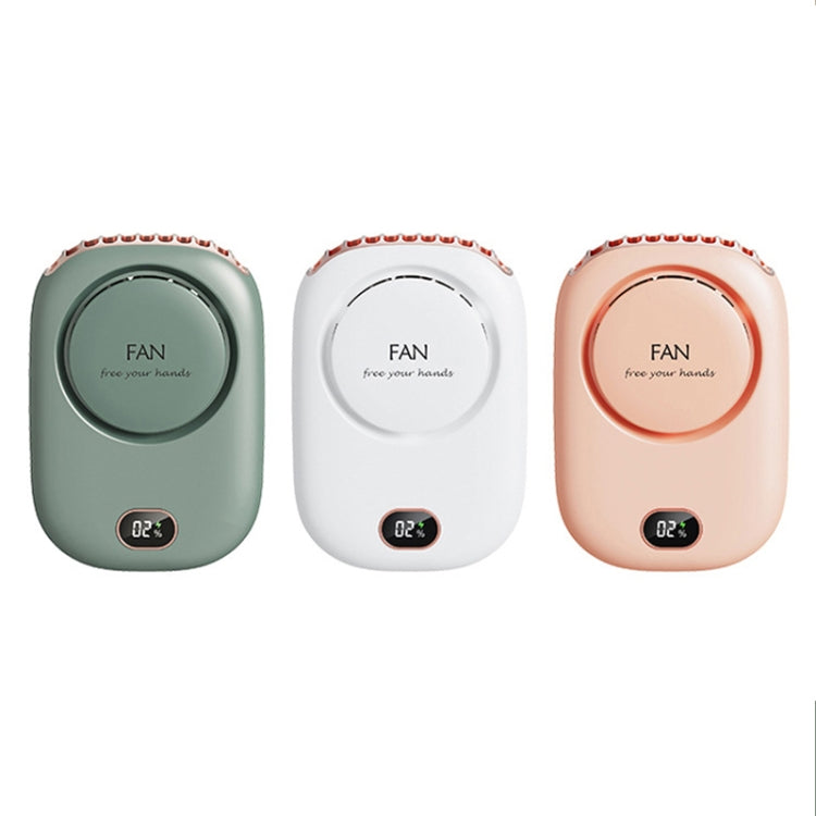 DQ203 พัดลมห้อยคอแบบขี้เกียจ USB Mini Desktop พัดลมลมขนาดใหญ่, White, Pink, Green