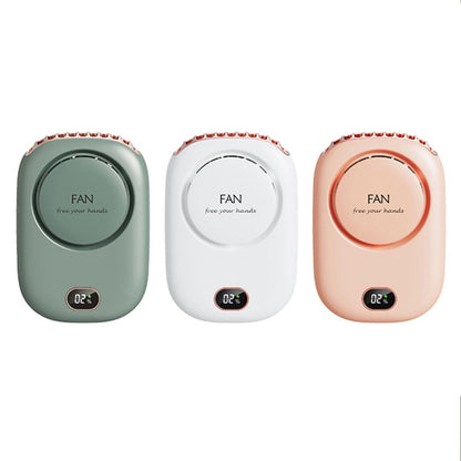 DQ203 พัดลมห้อยคอแบบขี้เกียจ USB Mini Desktop พัดลมลมขนาดใหญ่, White, Pink, Green