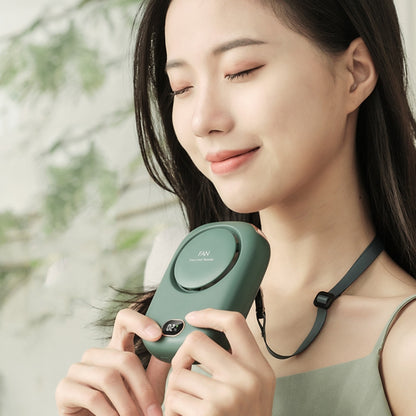 DQ203 พัดลมห้อยคอแบบขี้เกียจ USB Mini Desktop พัดลมลมขนาดใหญ่, White, Pink, Green