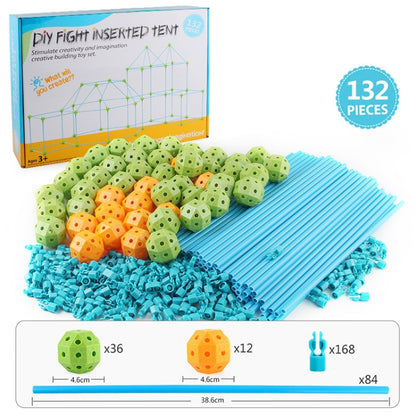 132 ใน 1 DIY เต็นท์ของเล่นประกอบเล่นบ้าน DIY เต็นท์เด็กอาคารของเล่น, 132 in 1