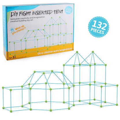 132 ใน 1 DIY เต็นท์ของเล่นประกอบเล่นบ้าน DIY เต็นท์เด็กอาคารของเล่น, 132 in 1