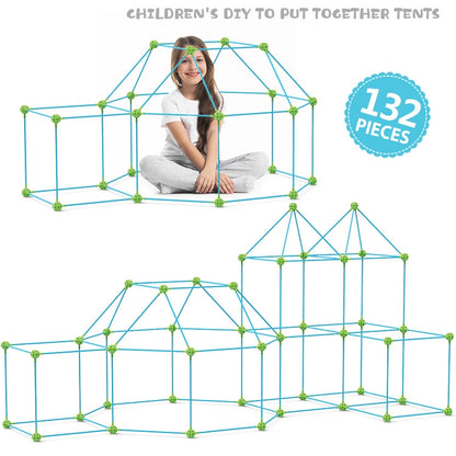 132 ใน 1 DIY เต็นท์ของเล่นประกอบเล่นบ้าน DIY เต็นท์เด็กอาคารของเล่น, 132 in 1