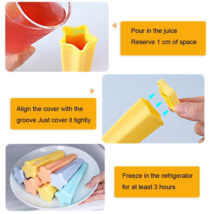2 ชุด 4 in 1 เด็ก Popsicle แม่พิมพ์ชุดอาหารเกรดซิลิโคนครีมแม่พิมพ์การจัดส่งสีสุ่ม, 2 Sets 4 in 1